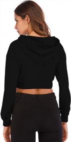 img 2 attached to Women'S Cute Crop Top Hoodie For Summer Workout - Long Sleeve Pullover Sweatshirt