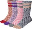 comfortable meaiguo cotton crew toe socks for active women - set of 4 pairs logo