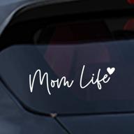 👩 set of 2 besby mom life car decals - 7'' x 2'' heart bumper stickers, die cut, white, high-quality rainproof stickers for women's car, truck, van, laptop, window логотип