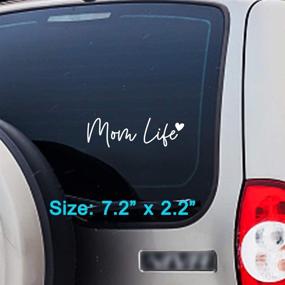 img 3 attached to 👩 Set of 2 Besby Mom Life Car Decals - 7'' x 2'' Heart Bumper Stickers, Die Cut, White, High-Quality Rainproof Stickers for Women's Car, Truck, Van, Laptop, Window