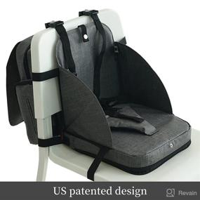 img 3 attached to 🎒 Deep Grey Diaper Bag Backpack with Dining Table Booster Seat - Outtip Baby Bag with Portable High Chair and Toddler Travel Feeding Booster Cushion