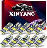 xinyang 10pcs 194 led car bulbs: canbus no error t10 168 led light bulbs for car interior dome map door courtesy license plate - 6000k white логотип