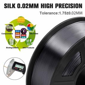 img 2 attached to Silk PLA Filament, SUNLU Neatly Wound Shiny PLA 3D Printer Filament 1.75Mm Dimensional Accuracy +/- 0.02Mm, Fit Most FDM 3D Printers, Good Vacuum Packaging, 1Kg Spool (2.2Lbs), 330 Meters, Silky Black