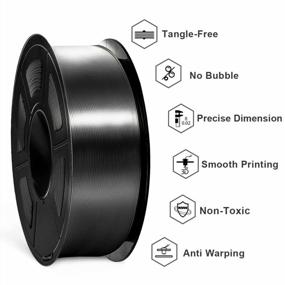 img 3 attached to Silk PLA Filament, SUNLU Neatly Wound Shiny PLA 3D Printer Filament 1.75Mm Dimensional Accuracy +/- 0.02Mm, Fit Most FDM 3D Printers, Good Vacuum Packaging, 1Kg Spool (2.2Lbs), 330 Meters, Silky Black