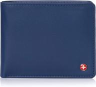 high-capacity alpine swiss leather men's accessories: wallets, card cases, and money organizers logo