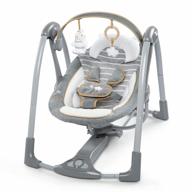 experience comfort and convenience with ingenuity boutique collection portable baby swing - bella teddy, swing 'n go logo