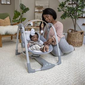 img 2 attached to Experience Comfort And Convenience With Ingenuity Boutique Collection Portable Baby Swing - Bella Teddy, Swing 'N Go