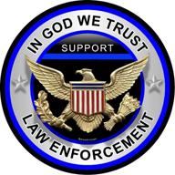 🚓 prosticker 309: 4" patriot series, in god we trust thin blue line support decal for law enforcement логотип