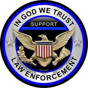 img 1 attached to 🚓 ProSticker 309: 4" Patriot Series, In God We Trust Thin Blue Line Support Decal for Law Enforcement