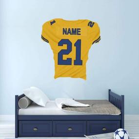 img 1 attached to Personalized Football Jersey Wall Decal With Custom Name And Number - FB5 (Yellow, 30"H X 30"W) By VWAQ