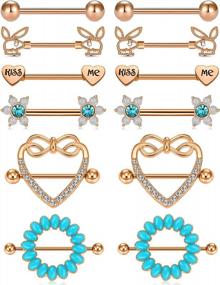 img 4 attached to 🌸 Anicina 14G Women's Nipple Rings: Barbell Nipplering Jewelry in 14mm and 16mm sizes, ideal for straight tongue rings and nipple piercing