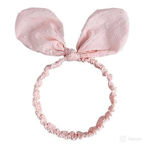 img 1 attached to 🐰 RQJ Bunny Ear Headband for Baby Girls - Pink Infant Headwear Turban Hair Band Halo