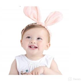 img 3 attached to 🐰 RQJ Bunny Ear Headband for Baby Girls - Pink Infant Headwear Turban Hair Band Halo