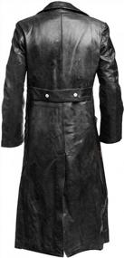 img 2 attached to LP-FACON Mens Vintage German Classic WW2 Officer Military Uniform Leather Trench Coat Jacket