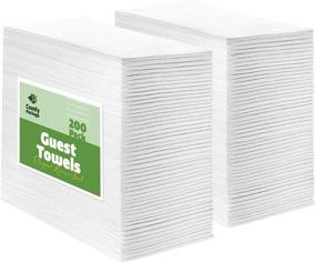 img 4 attached to 🎉 [200 Pack] Linen-Feel Guest Towels – Disposable Cloth Dinner Napkins, Bathroom Paper Hand Towels for Weddings, Parties