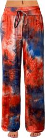 img 3 attached to Comfortable Women'S Tie Dye Lounge Pants With Drawstring - Palazzo Style, Wide Leg, Ideal For All Seasons