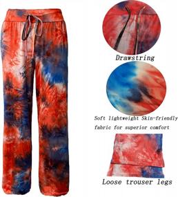 img 1 attached to Comfortable Women'S Tie Dye Lounge Pants With Drawstring - Palazzo Style, Wide Leg, Ideal For All Seasons