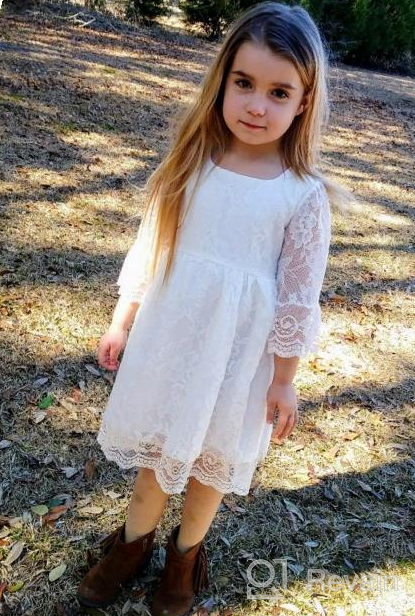 img 1 attached to 👧 Kids' Vintage Party Gowns with Sleeves - Elegant Flower Girls Lace Dresses for Prom Events review by Kayla Johnson