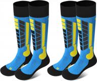 high performance snowboard & ski socks - warm over the calf knee socks for kids, women & men (2 pairs) logo