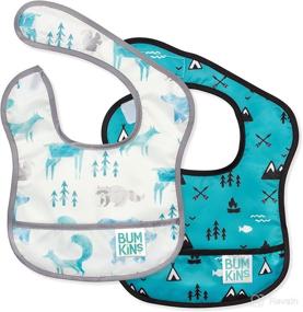 img 4 attached to 👶 Bumkins Starter Bib for Infants 3-9 Months - Waterproof Fabric, Baby Bib (2-Pack) - Ideal for Outdoor Activities and Wildlife Enthusiasts