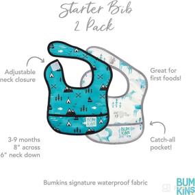 img 1 attached to 👶 Bumkins Starter Bib for Infants 3-9 Months - Waterproof Fabric, Baby Bib (2-Pack) - Ideal for Outdoor Activities and Wildlife Enthusiasts