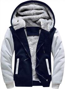 img 4 attached to Warm Up This Winter With Men'S Heavyweight Zip Up Hoodie - Fleece Sherpa Lined Sweatshirt Jacket