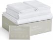 bedsure cooling sheets full size - cooling sheets for hot sleepers, silky soft breathable tencel sheets, 100% eucalyptus sheets with deep pocket, 4 pieces luxury hotel bed sheets (white, full) logo