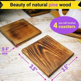 img 1 attached to 4 Natural Pine Wood Coasters From Ukraine - Handcrafted By Cusinium