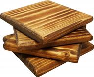 4 natural pine wood coasters from ukraine - handcrafted by cusinium logo