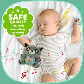 img 3 attached to Музыкальные игрушки Vanmor Plush Raccoon Baby - светящиеся мягкие игрушки для младенцев, младенцев, мальчиков и девочек, 0-36 месяцев - идеально подходят для новорожденных, 3, 6, 9, 12 месяцев