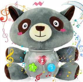 img 4 attached to Vanmor Plush Raccoon Baby Musical Toys - Light-Up Stuffed Animals For Infants, Babies, Boys & Girls, 0-36 Months - Ideal For Newborns, 3, 6, 9, 12 Month Olds