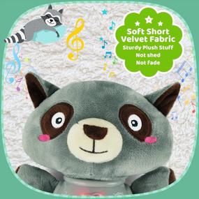 img 1 attached to Музыкальные игрушки Vanmor Plush Raccoon Baby - светящиеся мягкие игрушки для младенцев, младенцев, мальчиков и девочек, 0-36 месяцев - идеально подходят для новорожденных, 3, 6, 9, 12 месяцев