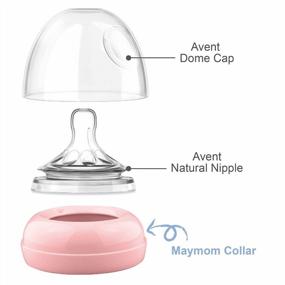 img 3 attached to Maymom Brand Replacement Screw Ring For Avent Natural Bottles - Pink Color