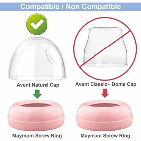 img 1 attached to Maymom Brand Replacement Screw Ring For Avent Natural Bottles - Pink Color