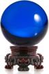 crystal ball with redwood lion stand, 80mm gazing divination feng shui fortune telling decorative lensball photography gift box logo