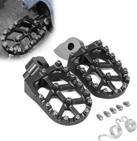 img 4 attached to 🏍️ Premium CNC Footpegs for Yamaha Dirt Bikes - Enhanced Grip & Durability - Black