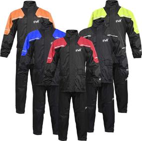 img 4 attached to HWK Motorcycle Reflective Waterproof Rainsuit Motorcycle & Powersports