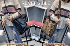 img 2 attached to 👜 Stylish Segater Leopard Reversible Oversized Shoulder Handbags & Wallets: A Perfect Match in Shoulder Bags for Women