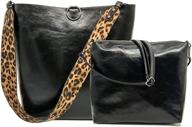 👜 stylish segater leopard reversible oversized shoulder handbags & wallets: a perfect match in shoulder bags for women logo