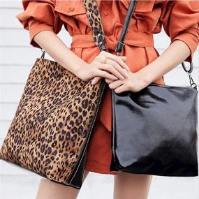 img 3 attached to 👜 Stylish Segater Leopard Reversible Oversized Shoulder Handbags & Wallets: A Perfect Match in Shoulder Bags for Women