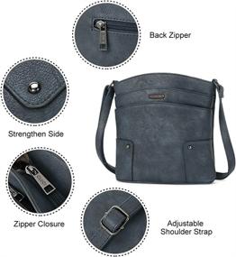 img 1 attached to Винтажная кожаная сумка через плечо с тройными карманами - идеально подходит для путешествий и повседневного использования