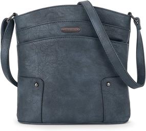img 4 attached to Vintage Leather Crossbody Bag With Triple Pockets - Perfect For Travel And Everyday Use