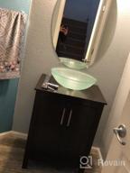 картинка 1 прикреплена к отзыву Puluomis 24-дюймовый традиционный набор для ванной комнаты с черной отделкой, одинарная ванная комната с верхней частью и 2-дверным шкафом, верхняя часть раковины из коричневого стекла с одним отверстием для смесителя от Roger Weinmunson