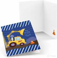 🚧 construction vehicle - thank you cards for baby showers or birthday parties (pack of 8) logo