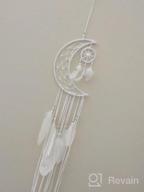img 1 attached to Handmade White Feather Dream Catcher Wall Hanging Home Decor - Dremisland New Moon Design Gift (White Moon) review by Janie Dennis