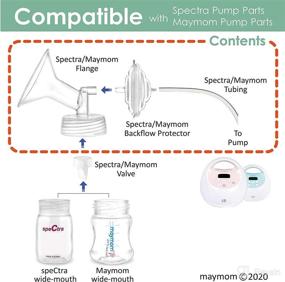 img 3 attached to Maymom Pump Parts: Compatible Replacement for Spectra Breastpumps - S2, S1, 9 Plus. Incl. Backflow Protector, Tubing & 25mm Flange Accessories