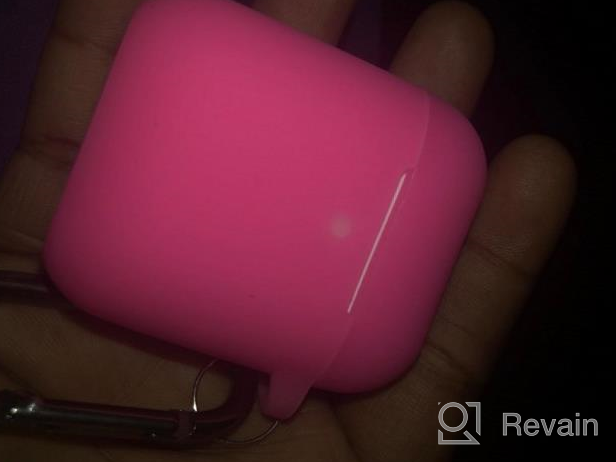 img 1 attached to Protect Your AirPods In Style With Hamile Silicone Case: Compatible With AirPods 1 & 2, LED Visible, And Comes With Keychain - Rose-Nightglow Purple review by Scott Koeck