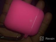 img 1 attached to Protect Your AirPods In Style With Hamile Silicone Case: Compatible With AirPods 1 & 2, LED Visible, And Comes With Keychain - Rose-Nightglow Purple review by Scott Koeck