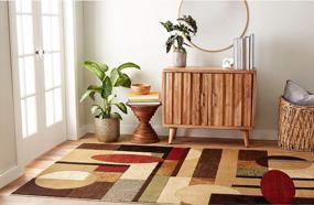 img 3 attached to Modern Abstract Area Rug By Home Dynamix Tribeca In Brown And Green Colors, 39"X55