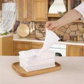 img 3 attached to 🧽 Max K Coral Fleece Dish Cloths - Absorbent, Soft, Quick-Drying Kitchen Towels - 24-Pack White Reusable Cleaning Dishcloths Set for Hands, Dishes, Counters, Table, Dinnerware - Lint-Free